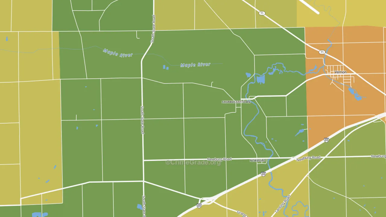 Shiawasseetown, MI Map of Murder Rates