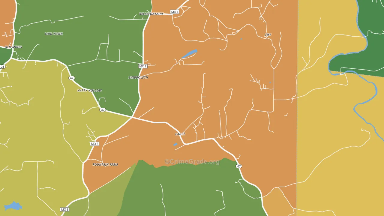 Shibboleth, MO Map of Murder Rates