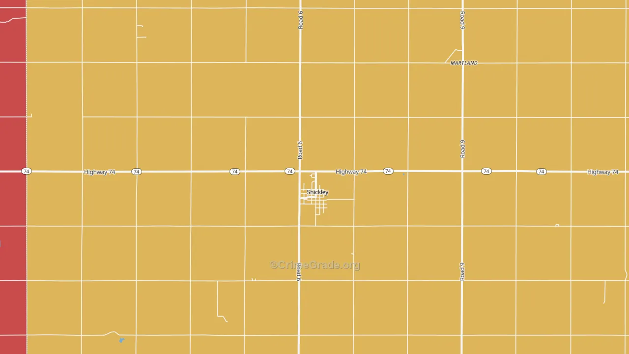 Shickley, NE Map of Murder Rates