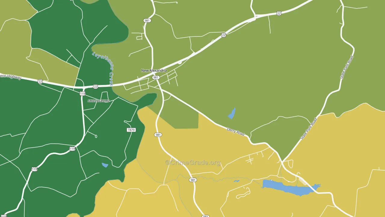 Shieldsburg, PA Map of Murder Rates