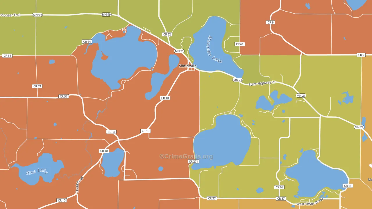 Shieldsville, MN Map of Murder Rates