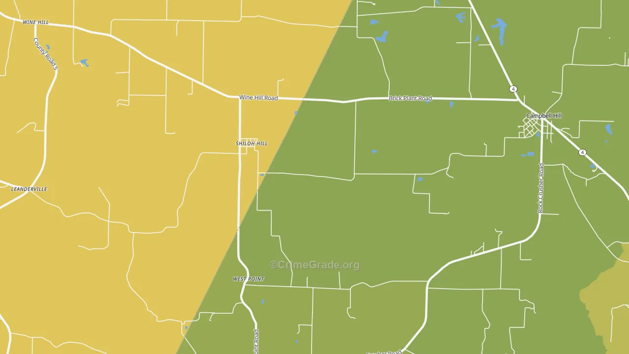Shiloh Hill, IL Map of Murder Rates
