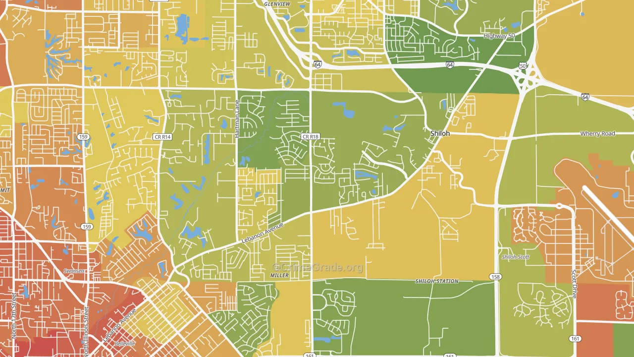 Shiloh, IL Map of Murder Rates