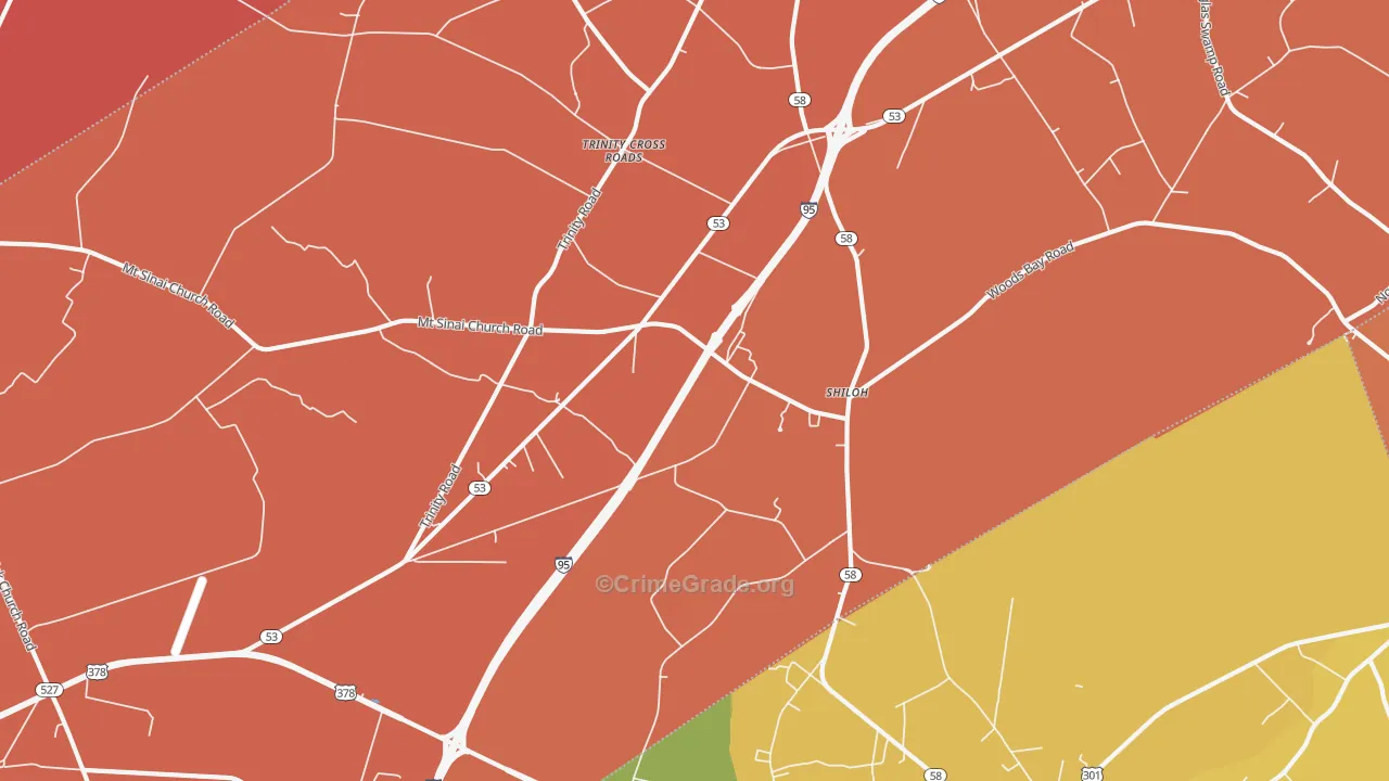 Shiloh, SC Map of Murder Rates