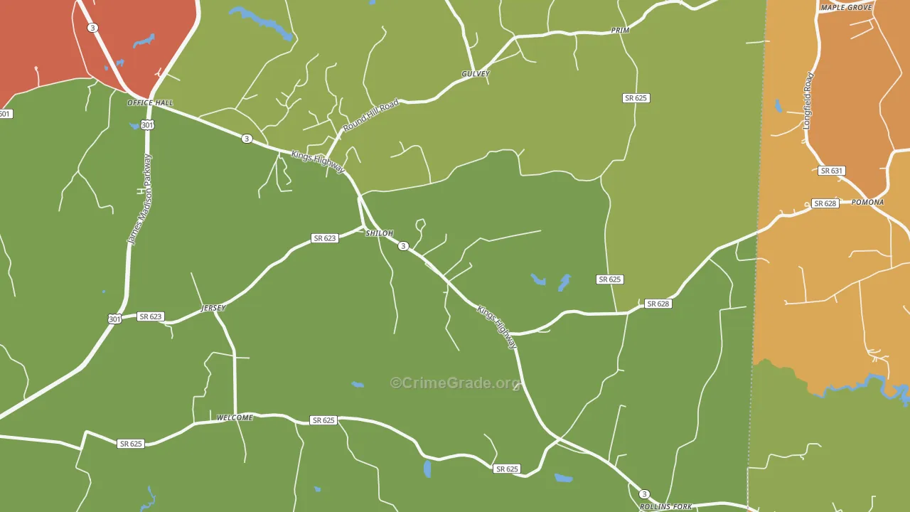 Shiloh, VA Map of Murder Rates