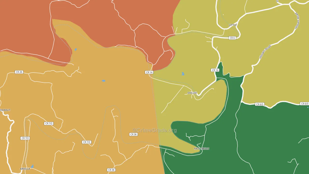 Shiloh, WV Map of Murder Rates