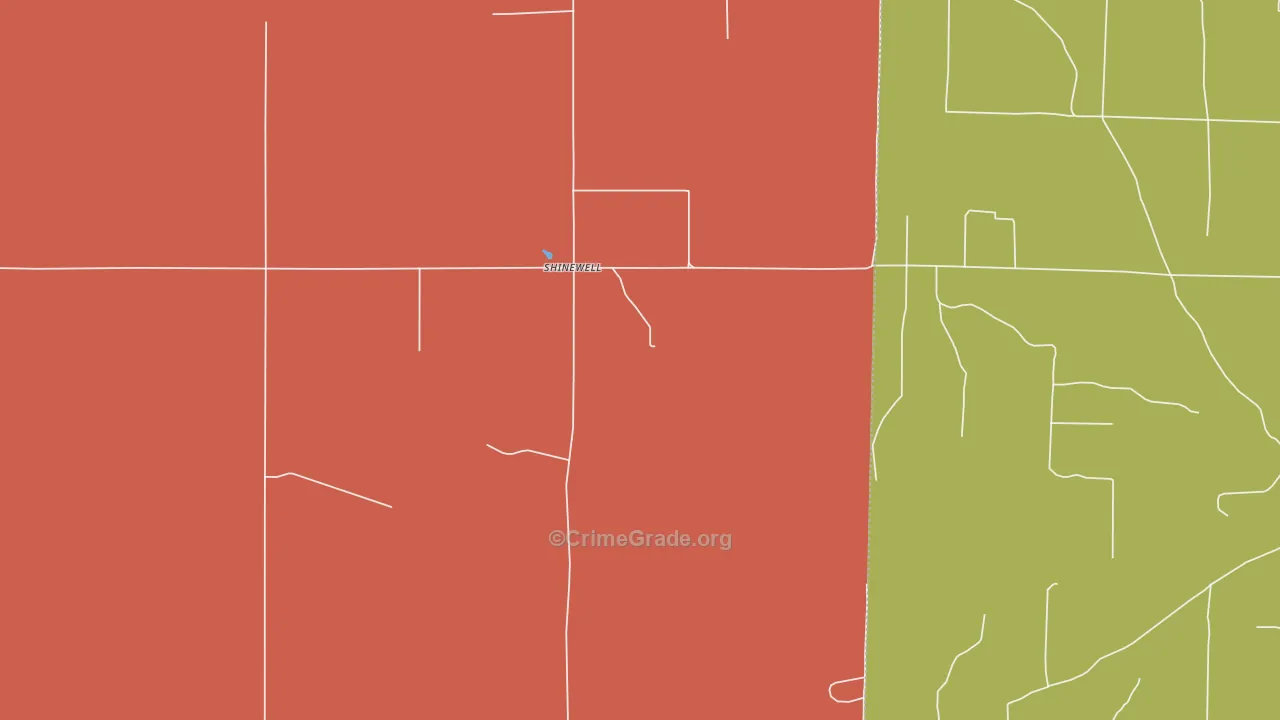 Shinewell, OK Map of Murder Rates