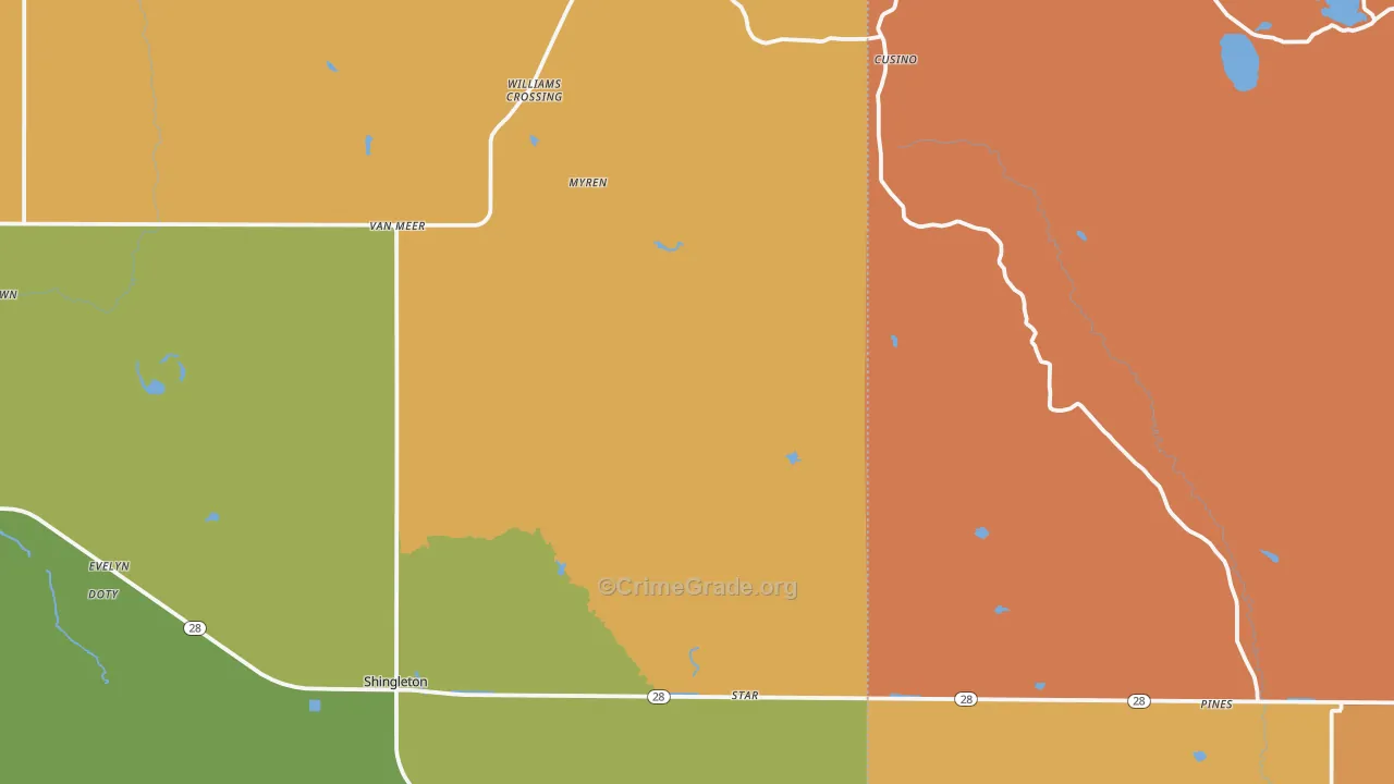 Shingleton, MI Map of Murder Rates