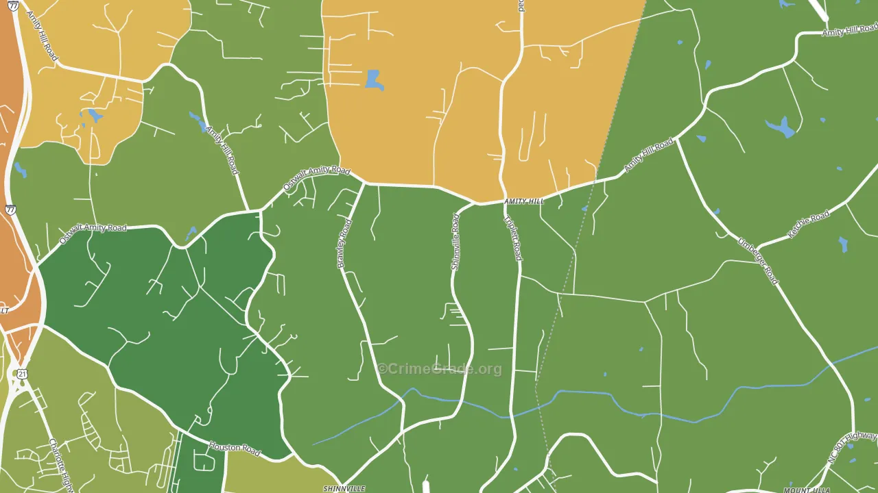 Shinnville, NC Map of Murder Rates