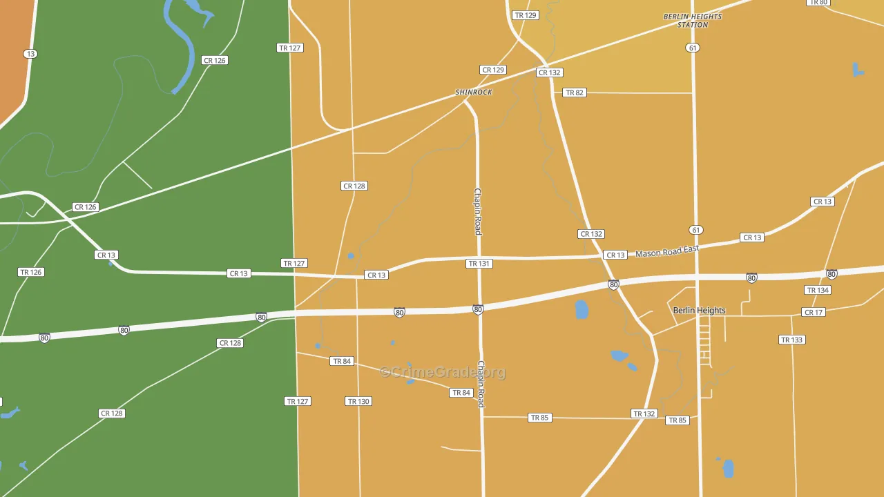 Shinrock, OH Map of Murder Rates