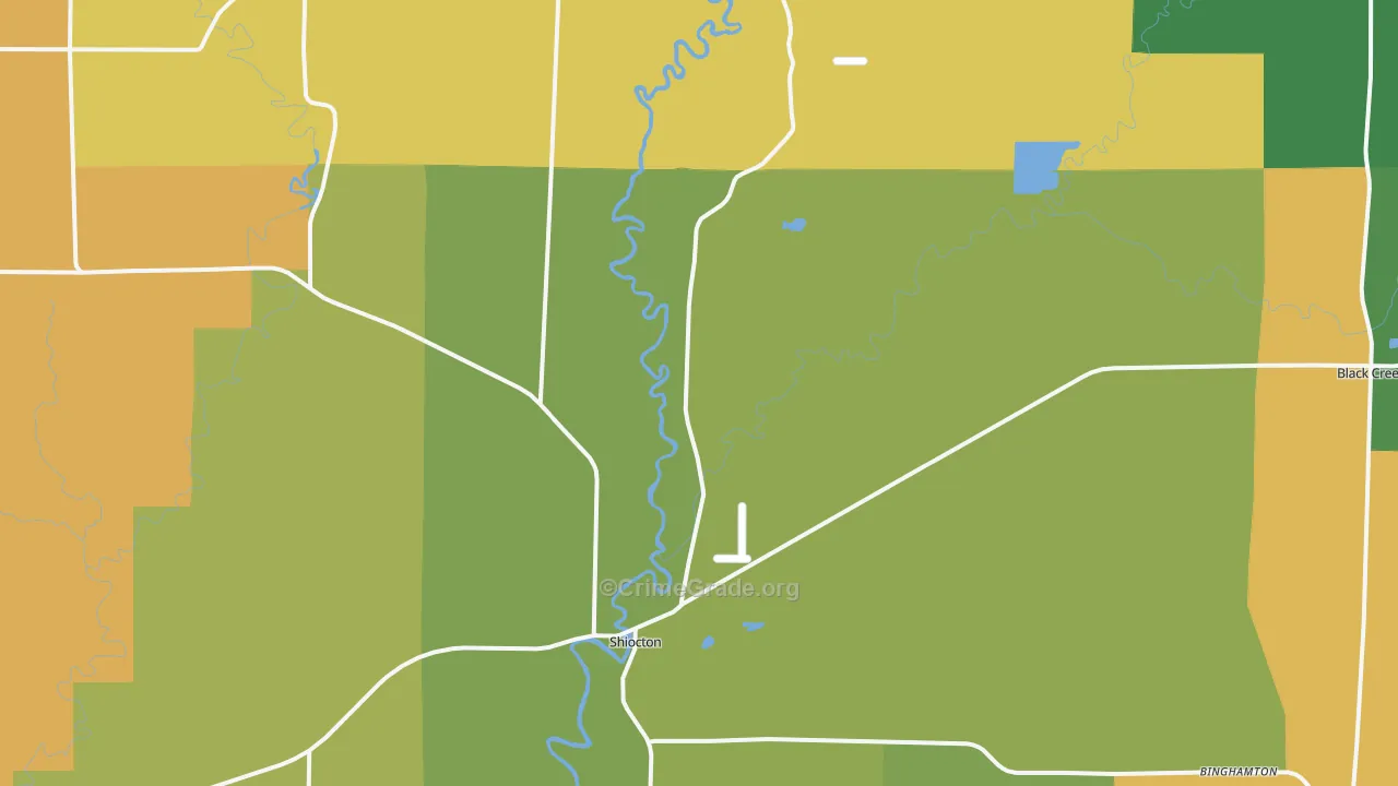 Shiocton, WI Map of Murder Rates