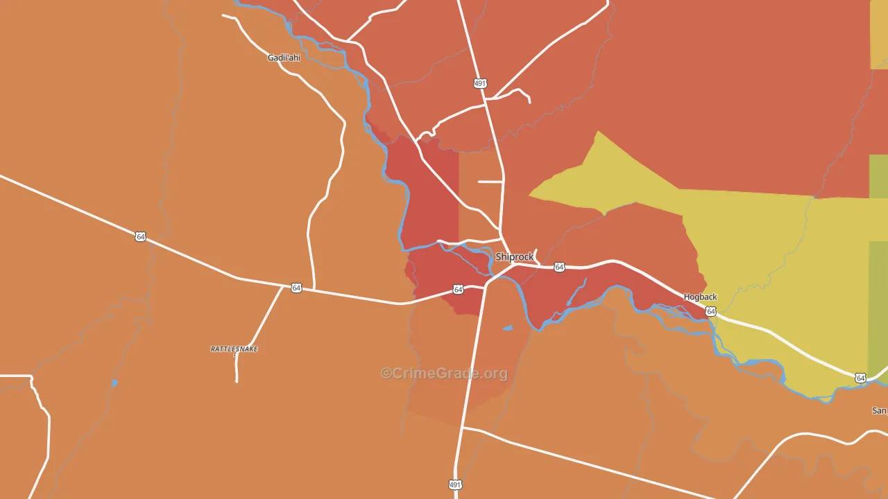 Shiprock, NM Map of Murder Rates
