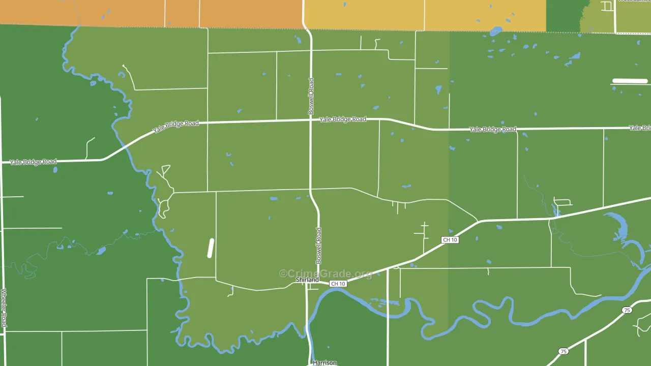 Shirland, IL Map of Murder Rates