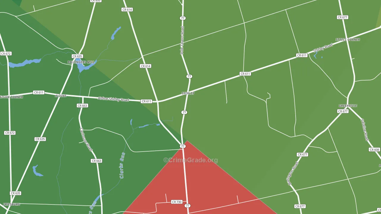 Shirley, NJ Map of Murder Rates