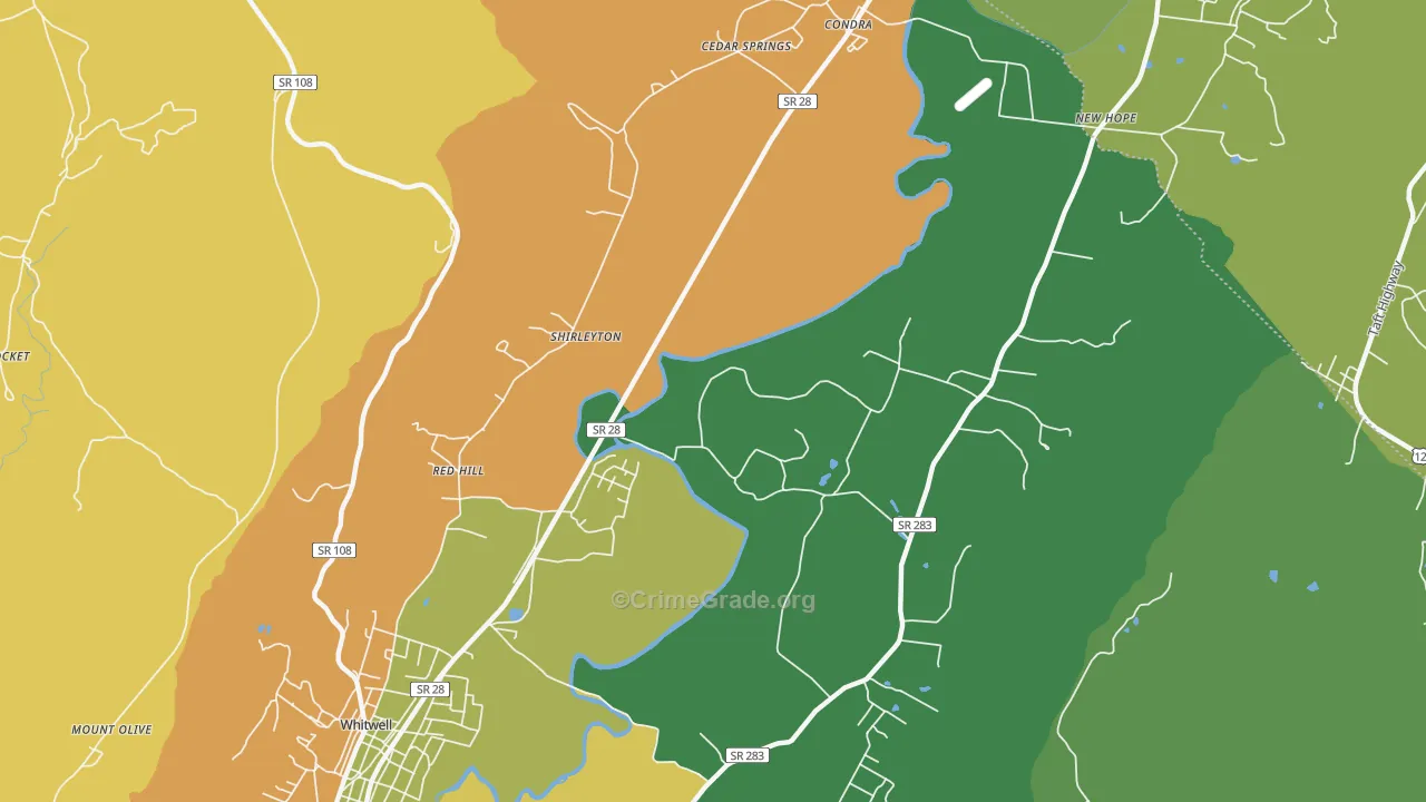 Shirleyton, TN Map of Murder Rates