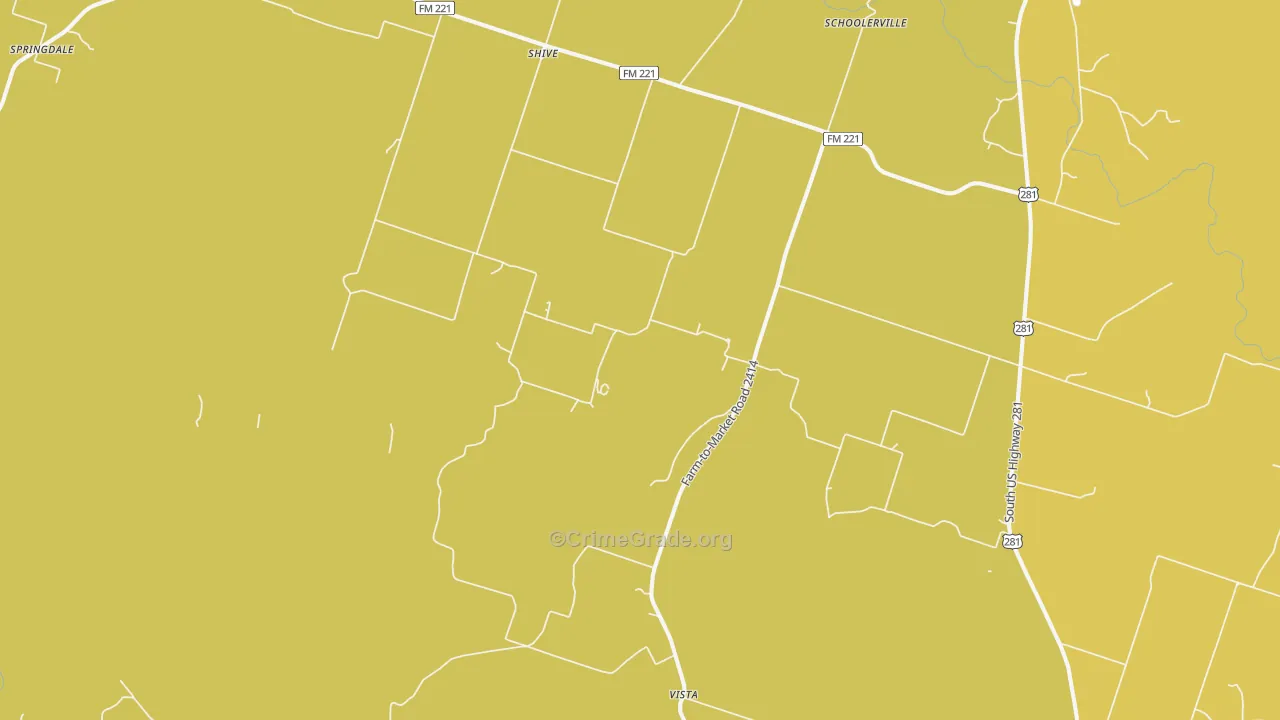 Shive, TX Map of Murder Rates