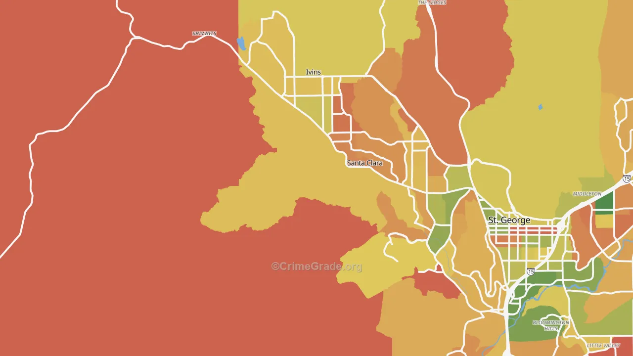 Shivwits, UT Map of Murder Rates
