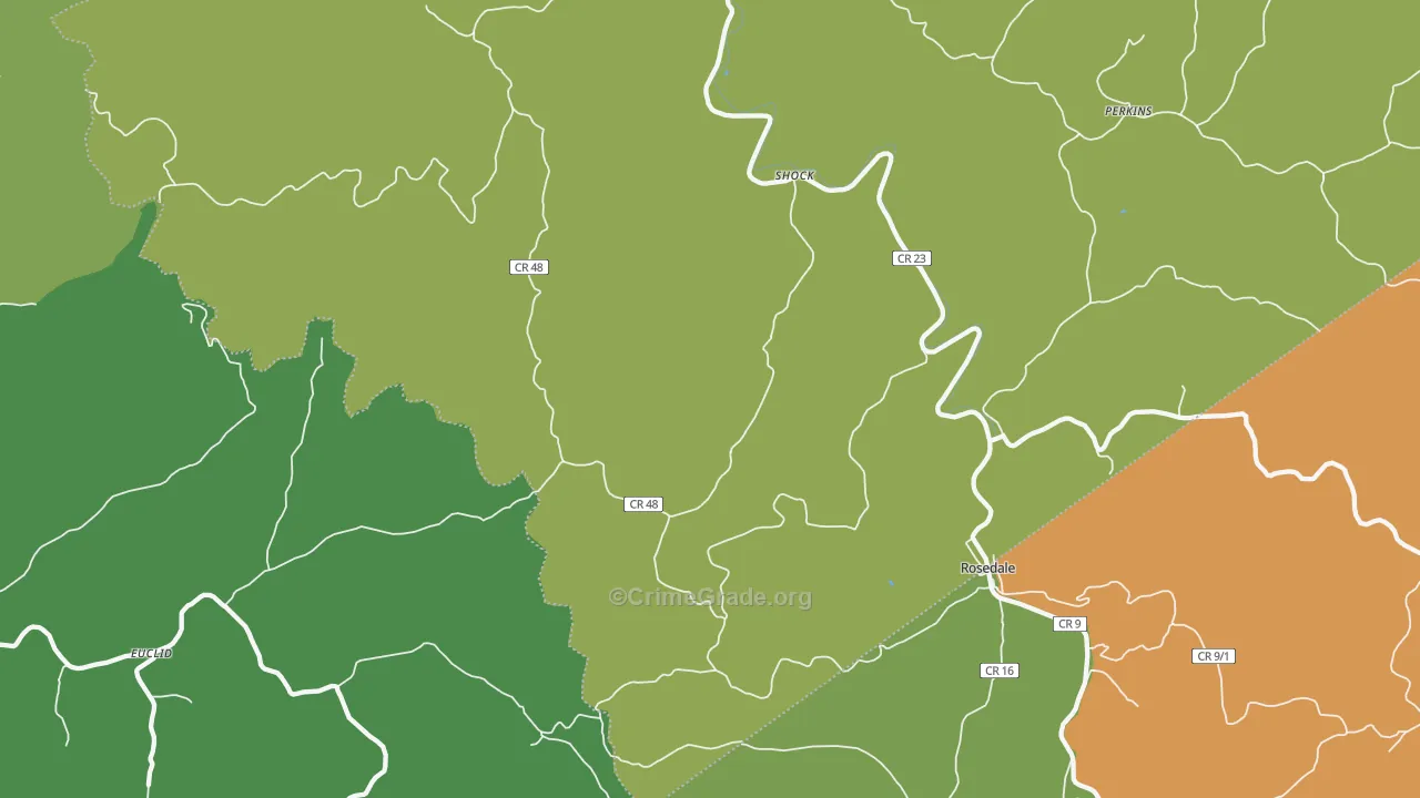 Shock, WV Map of Murder Rates