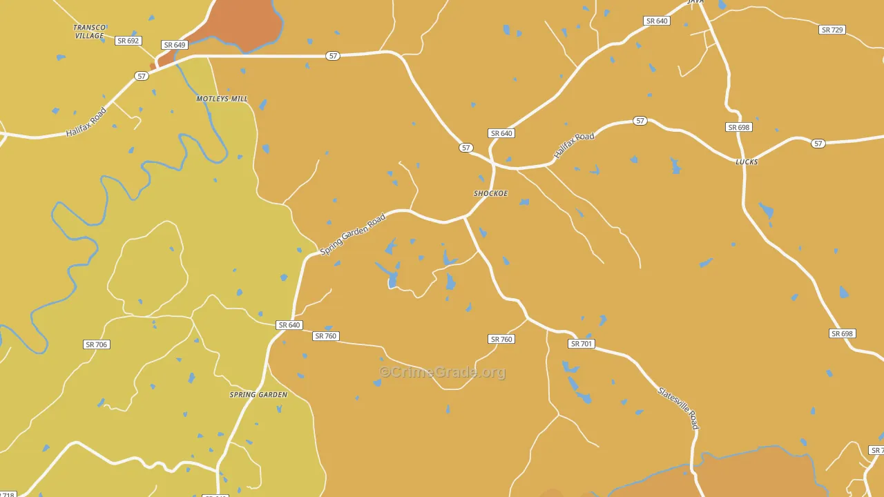 Shockoe, VA Map of Murder Rates