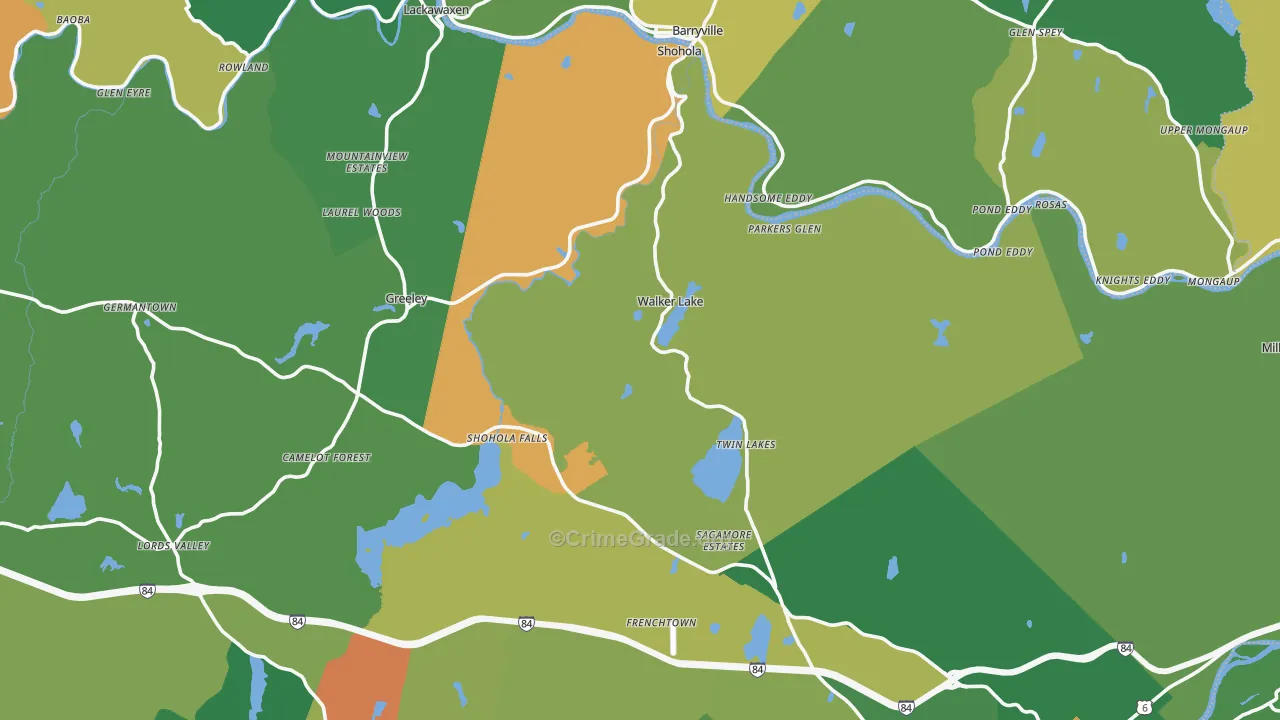 Shohola, PA Map of Murder Rates