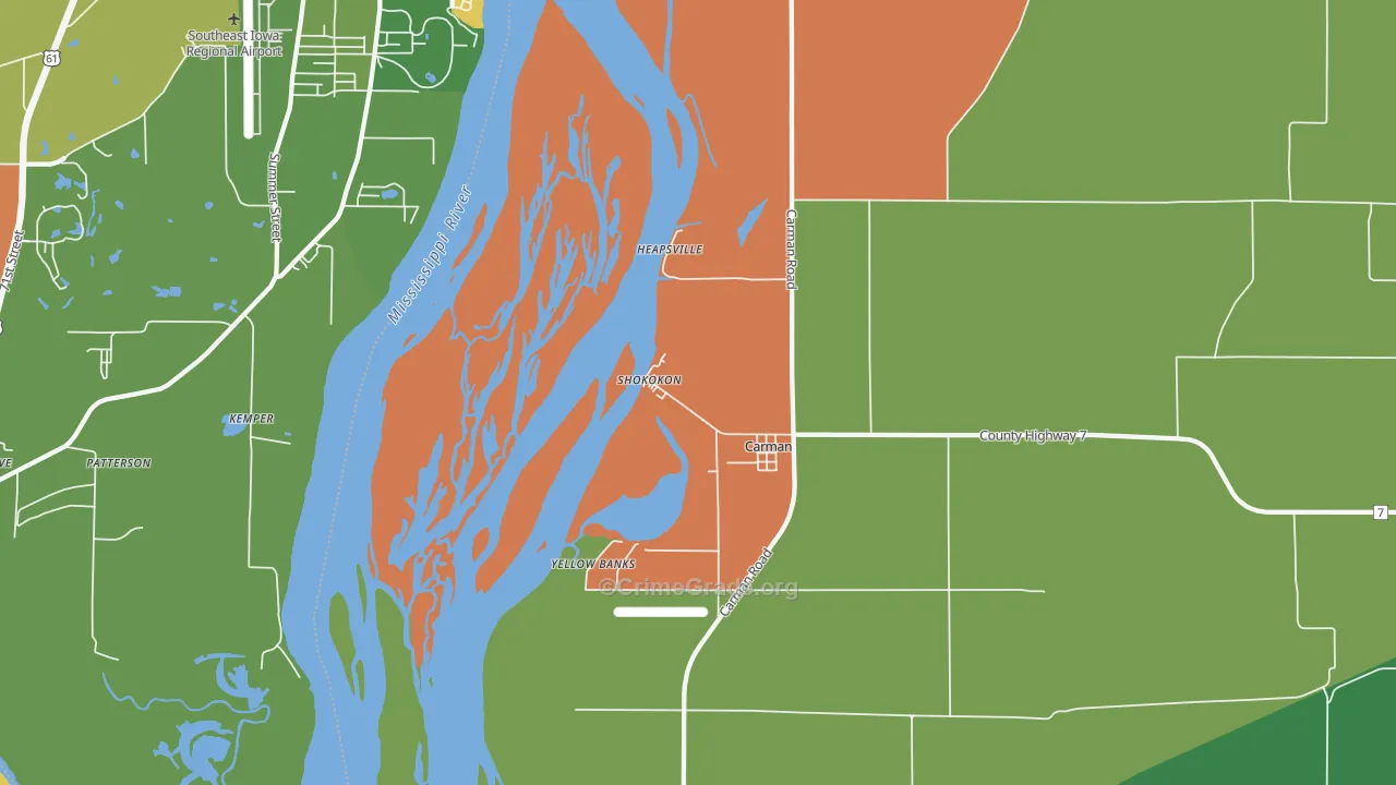 Shokokon, IL Map of Murder Rates
