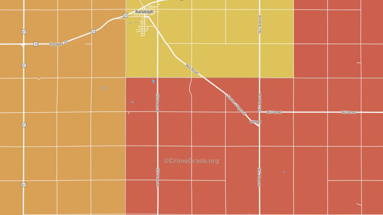 Sholes, NE Map of Murder Rates