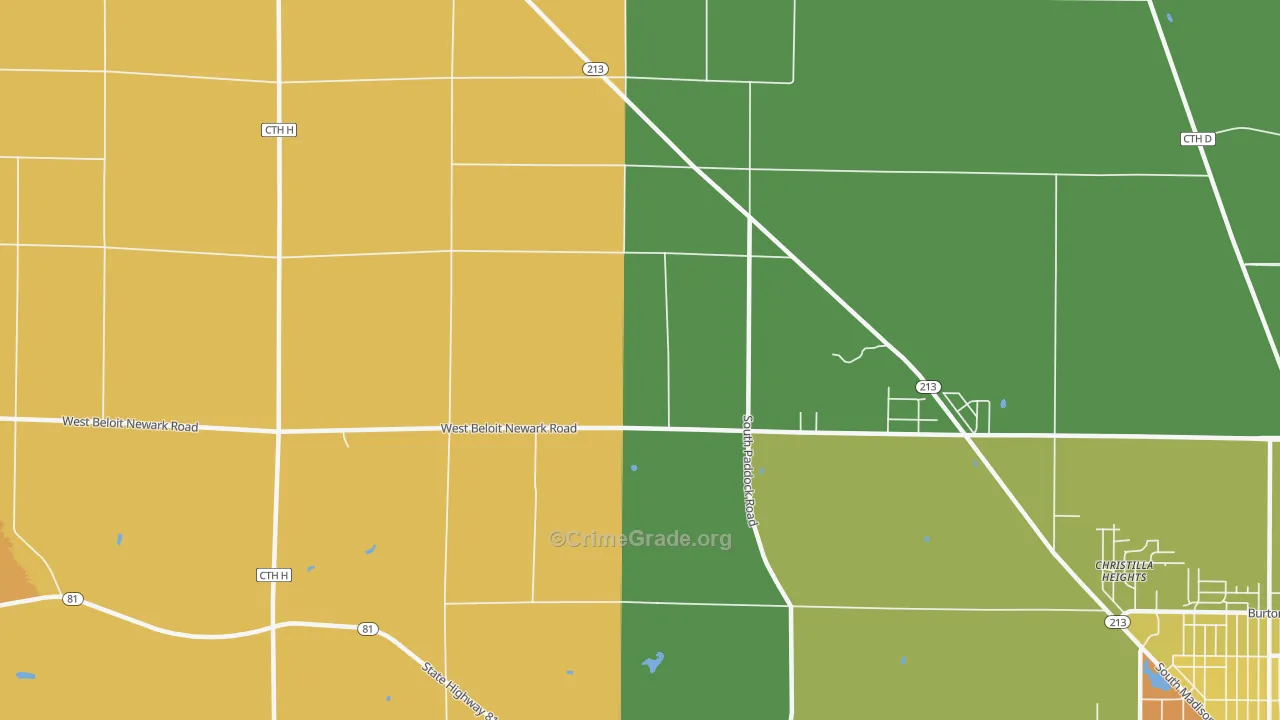 Shopiere, WI Map of Murder Rates