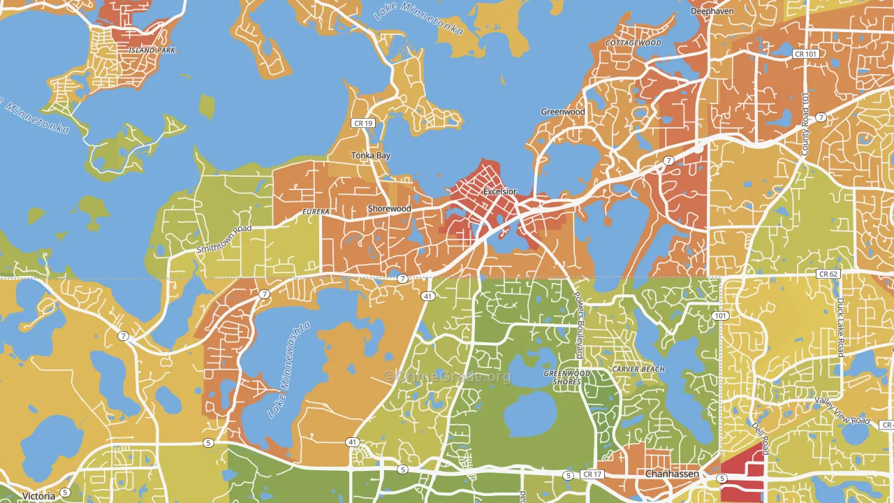 Shorewood, MN Map of Murder Rates