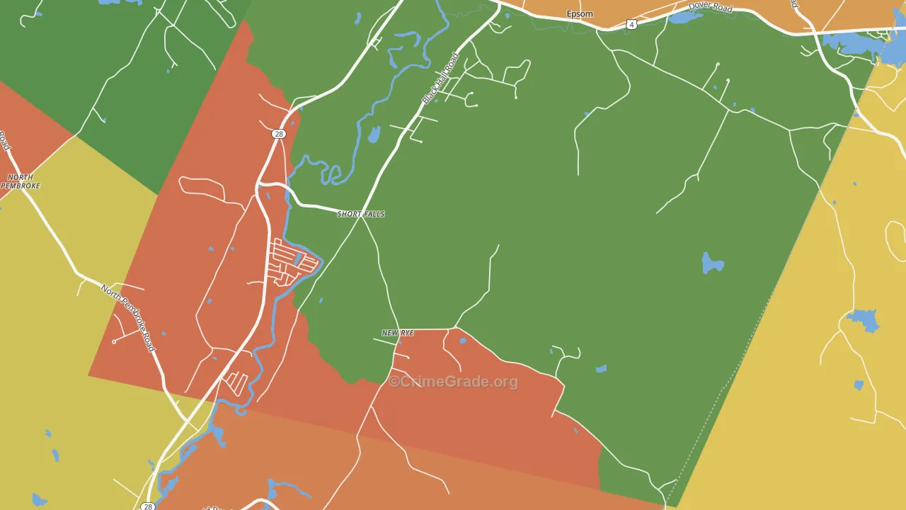 Short Falls, NH Map of Murder Rates