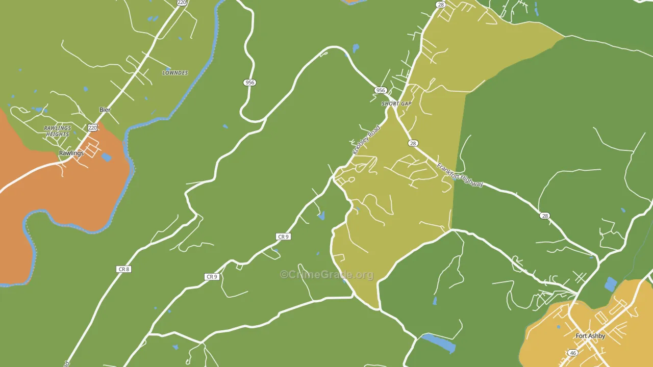 Short Gap, WV Map of Murder Rates
