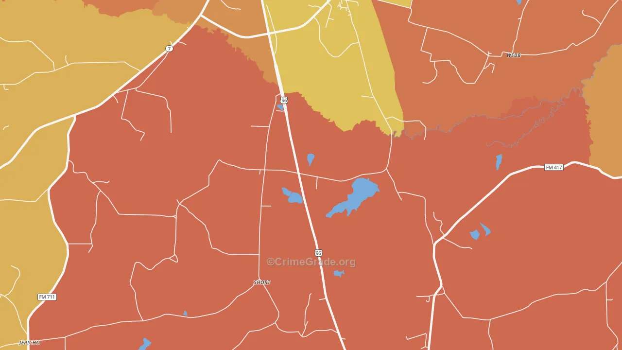 Short, TX Map of Murder Rates