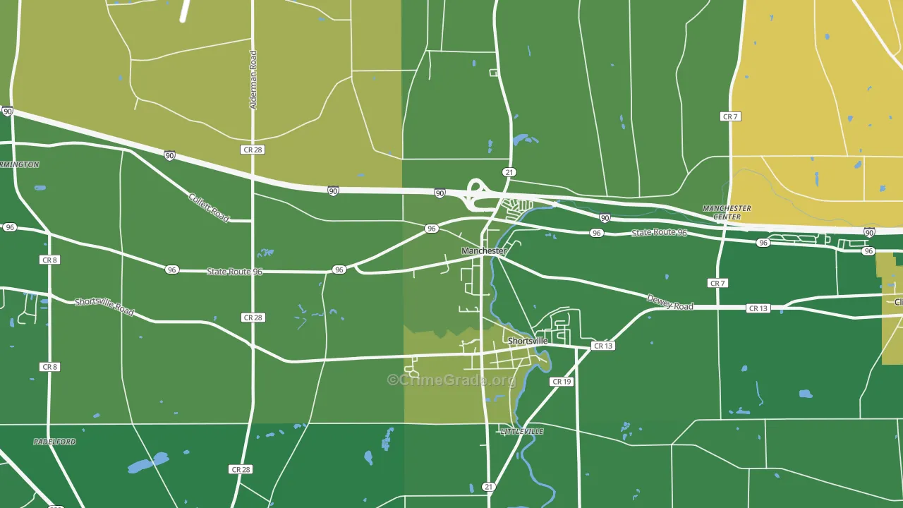 Shortsville, NY Map of Murder Rates