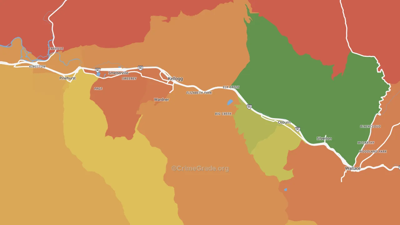 Shoshone County, ID Map of Murder Rates