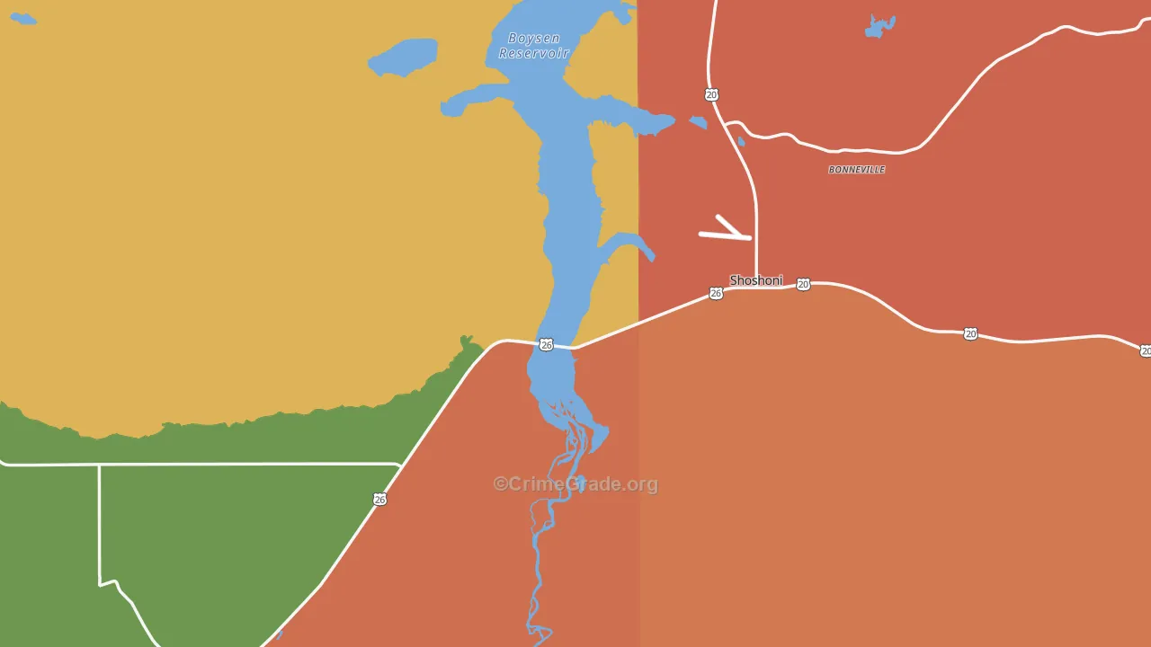 Shoshoni, WY Map of Murder Rates