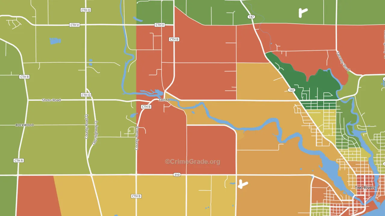 Shoto, WI Map of Murder Rates