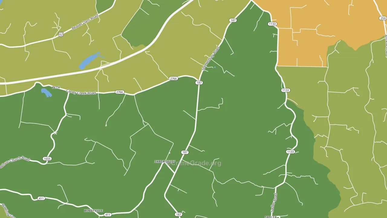 Shrewsbury, KY Map of Murder Rates