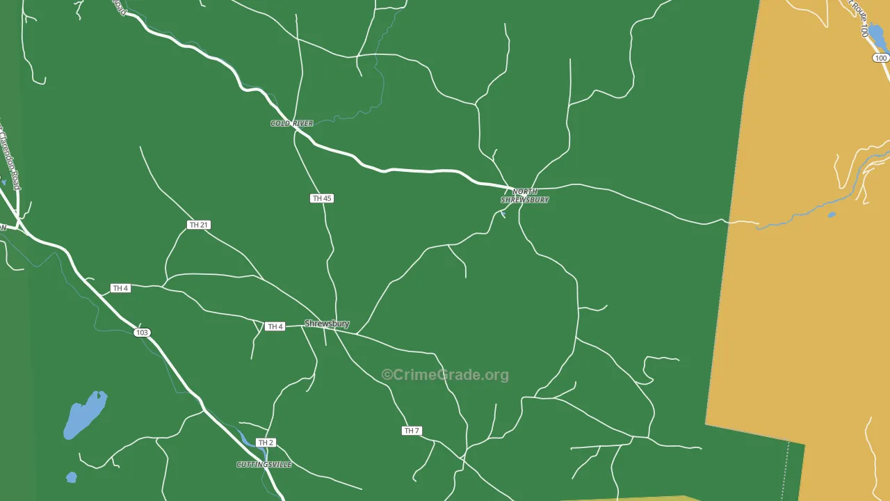 Shrewsbury, VT Map of Murder Rates