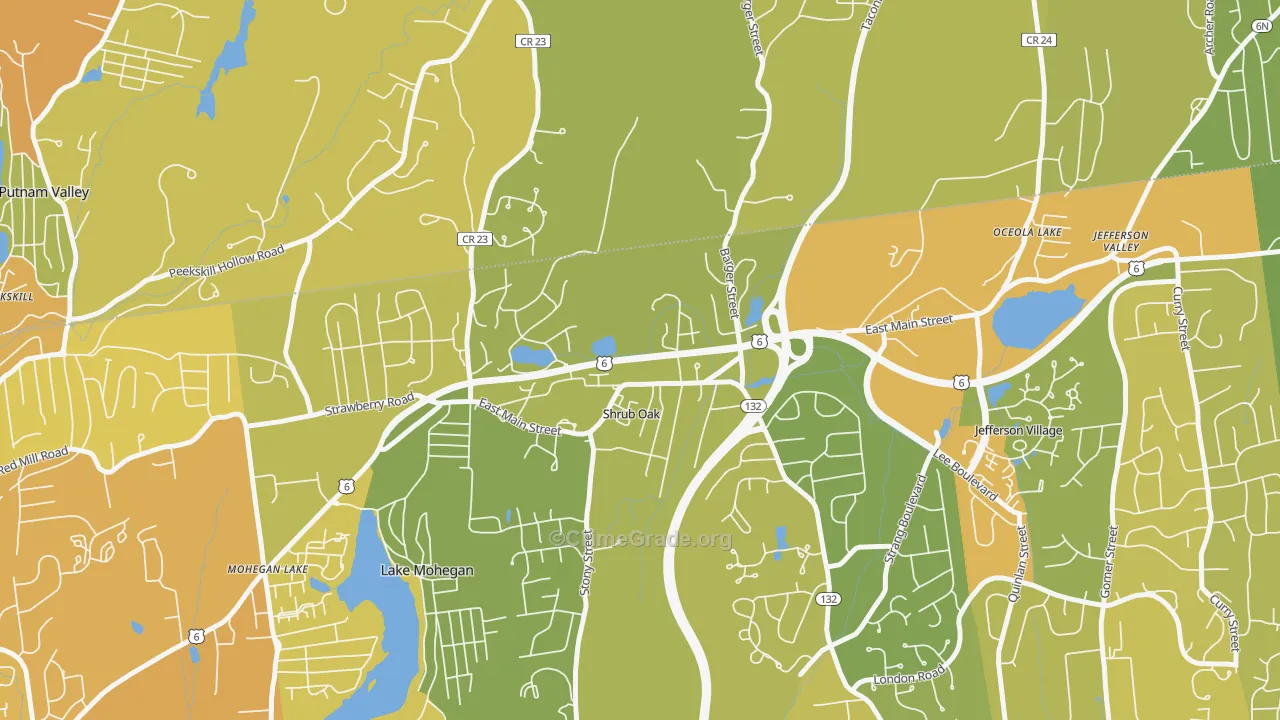 Shrub Oak, NY Map of Murder Rates