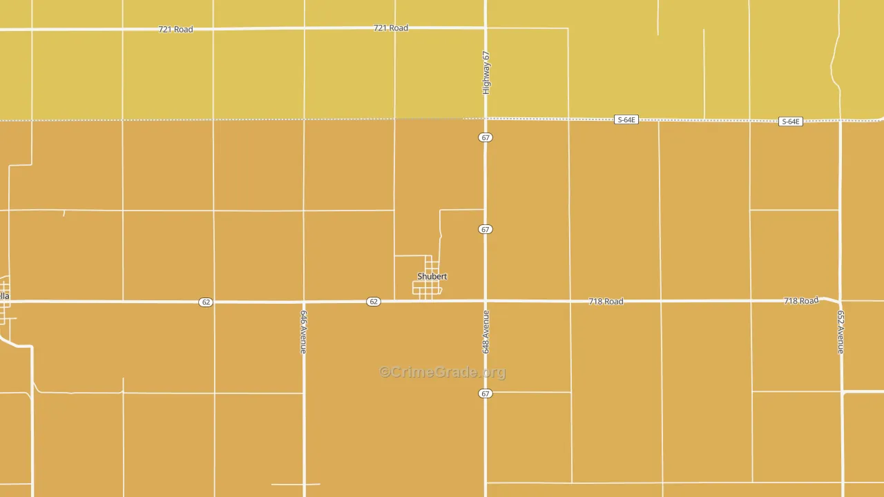 Shubert, NE Map of Murder Rates