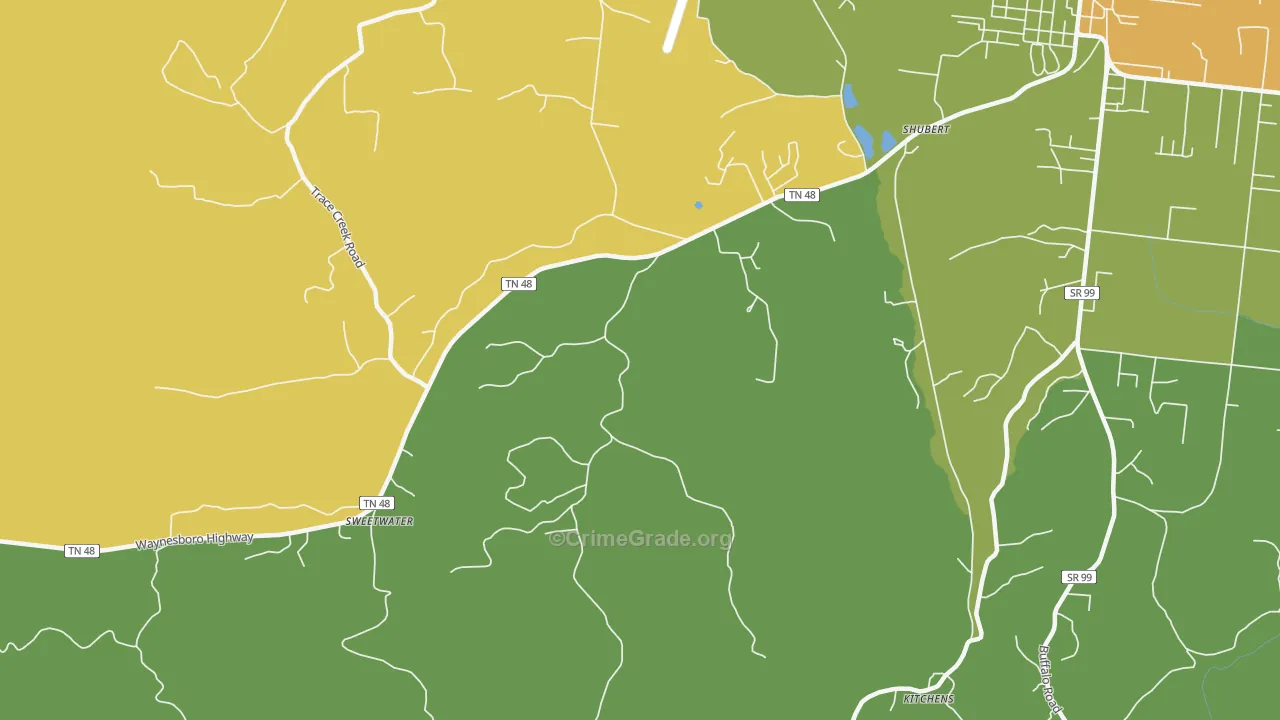 Shubert, TN Map of Murder Rates