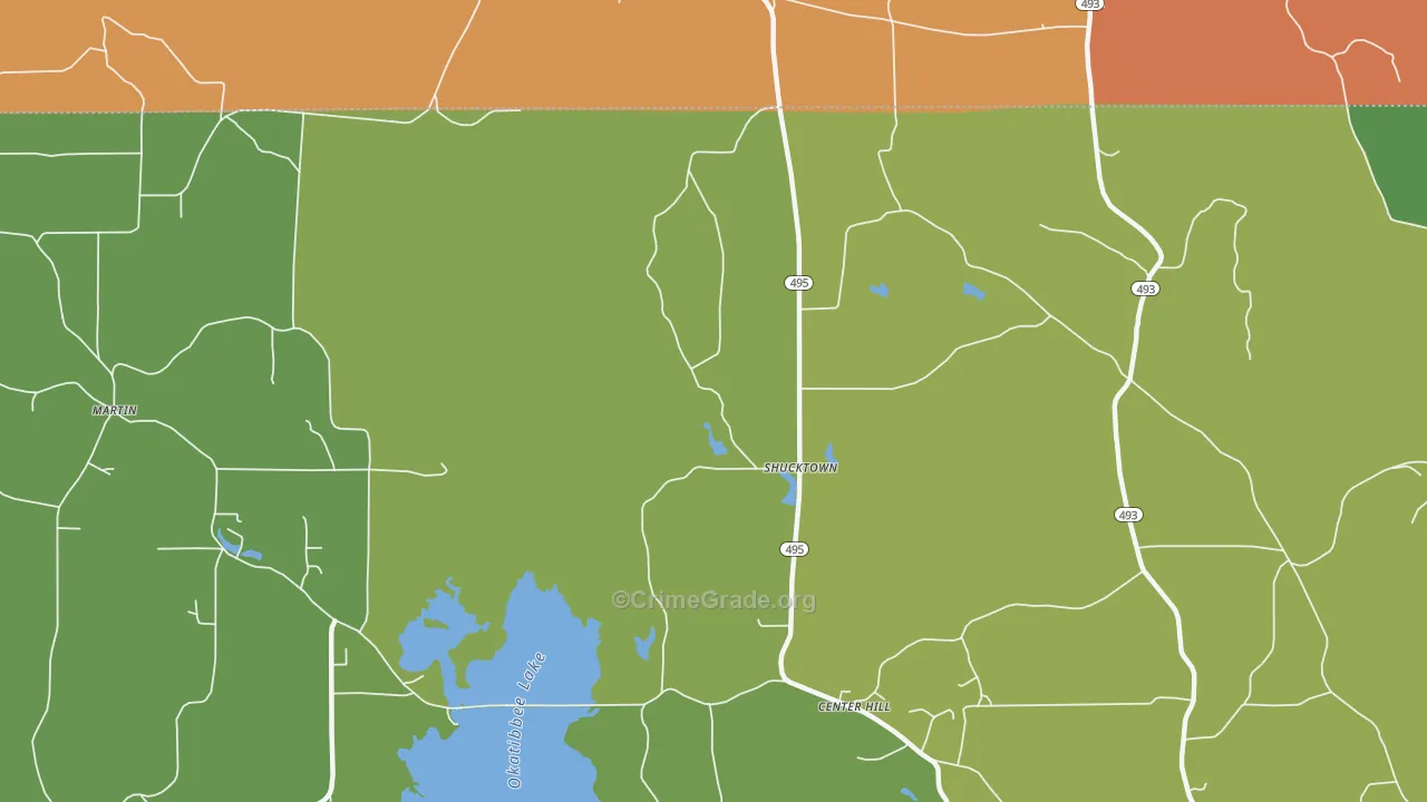 Shucktown, MS Map of Murder Rates