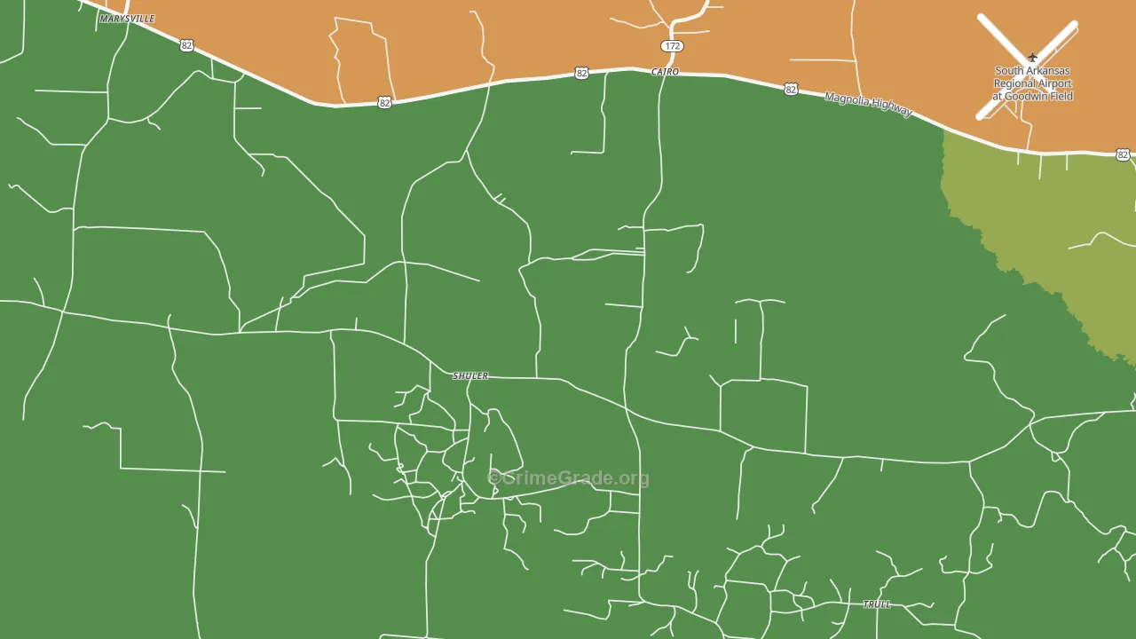 Shuler, AR Map of Murder Rates