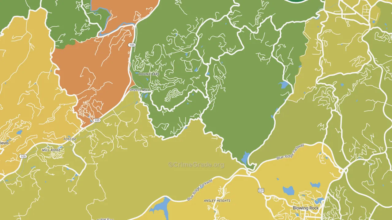 Shulls Mill, NC Map of Murder Rates