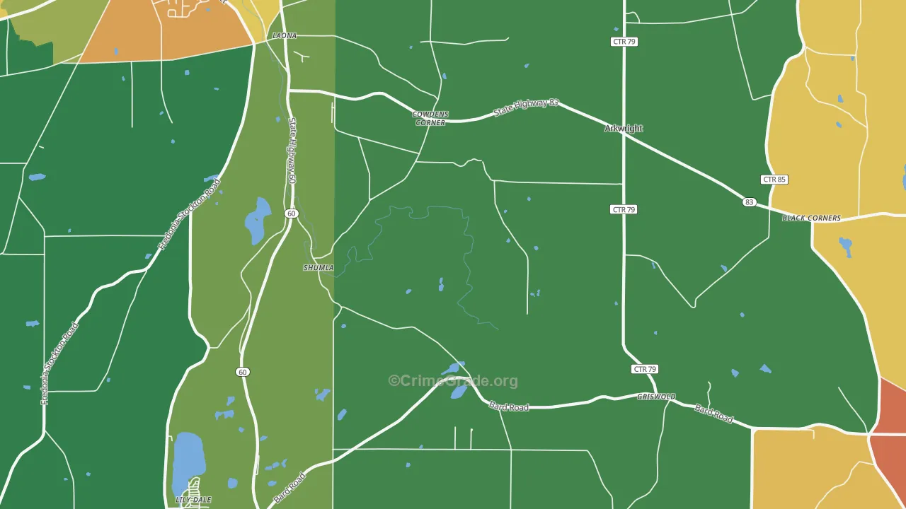 Shumla, NY Map of Murder Rates