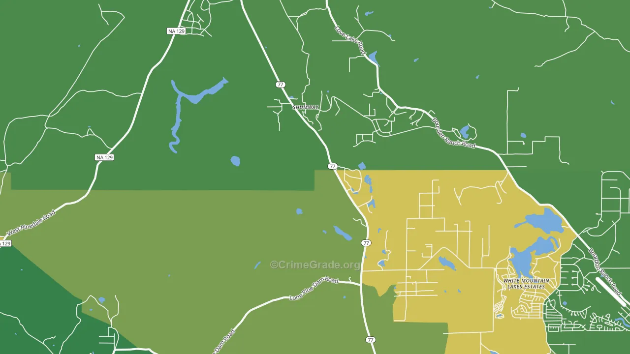 Shumway, AZ Map of Murder Rates