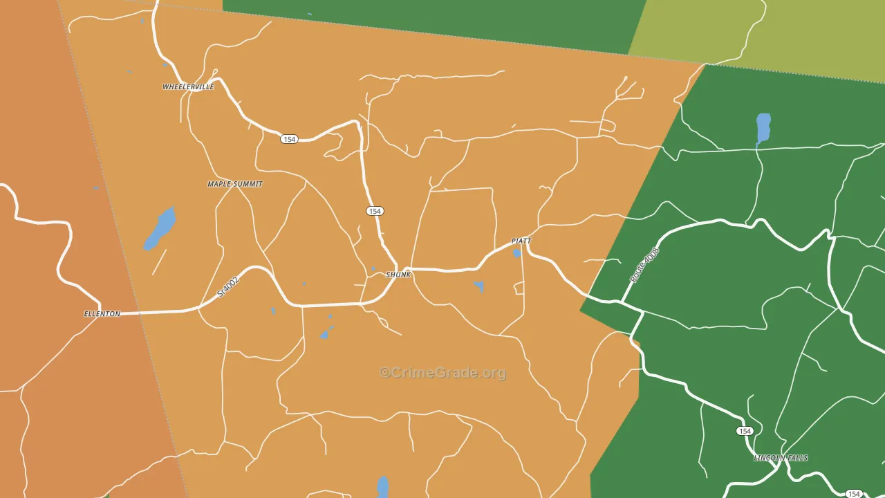 Shunk, PA Map of Murder Rates