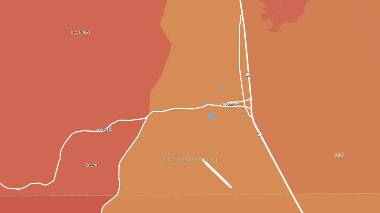 Shuqualak, MS Map of Murder Rates