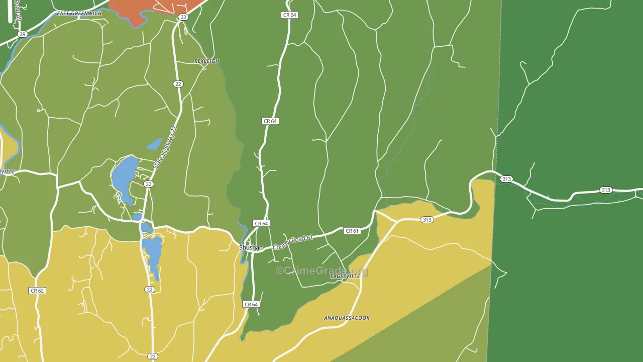 Shushan, NY Map of Murder Rates