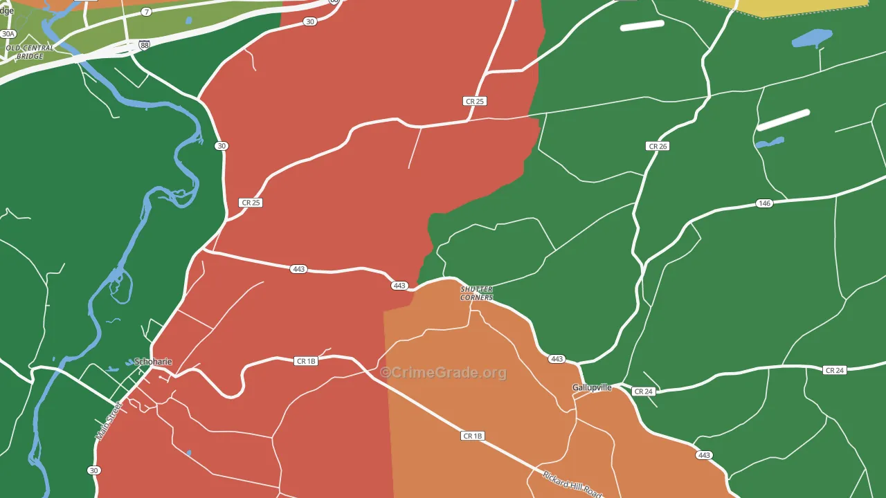 Shutter Corners, NY Map of Murder Rates