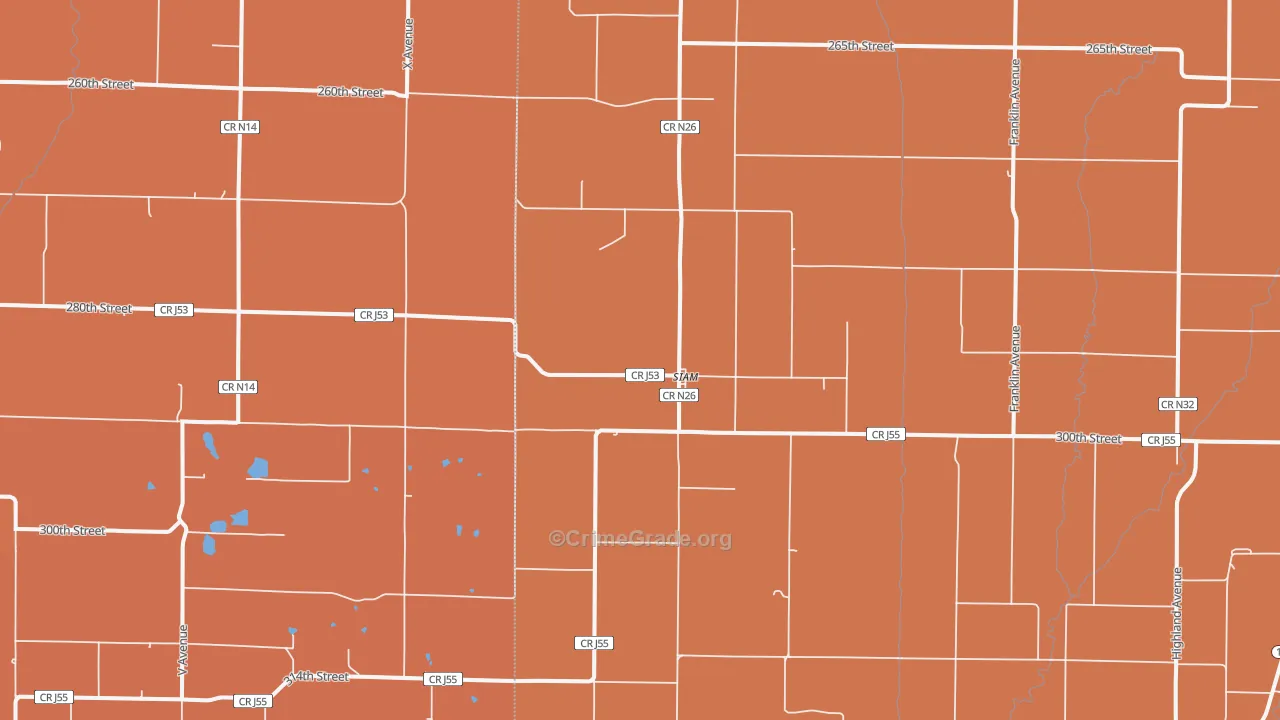 Siam, IA Map of Murder Rates